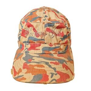 Whiskey Girl Rhinestones Otto Hat. Adjustable. Unique. Rare. Pink Camo. Bar girl
